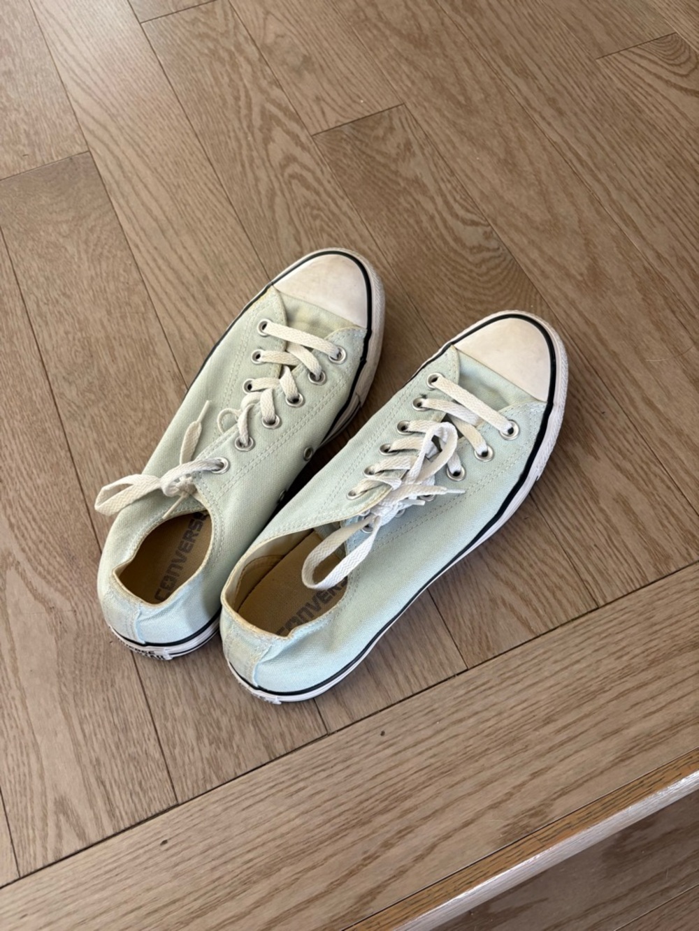 Converse Low Top Sneakers in Mint and Cream